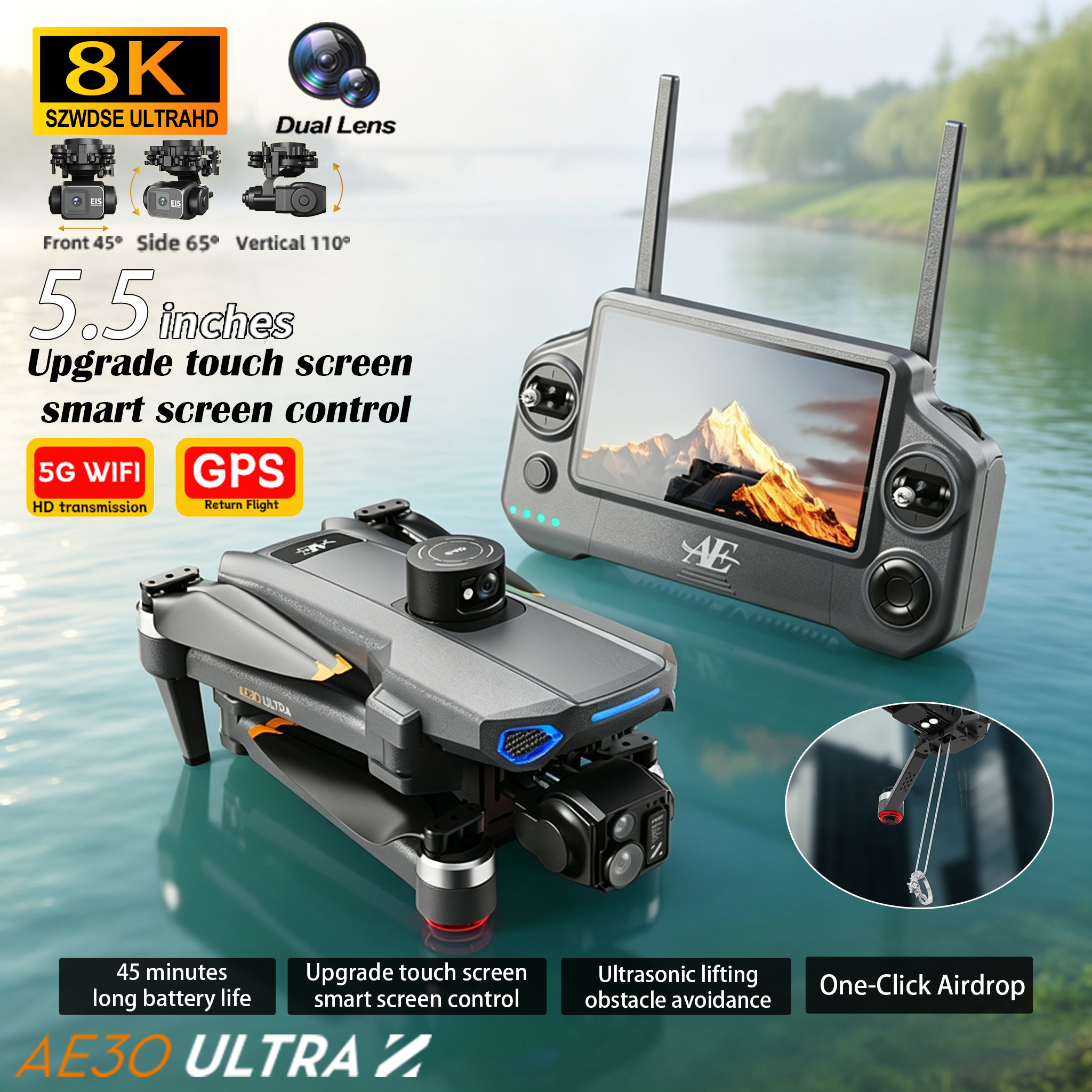 2026 AE30 GPS RC Drone 8K Prof – Drone Gimbal 3 Axis Bewertung und Preis